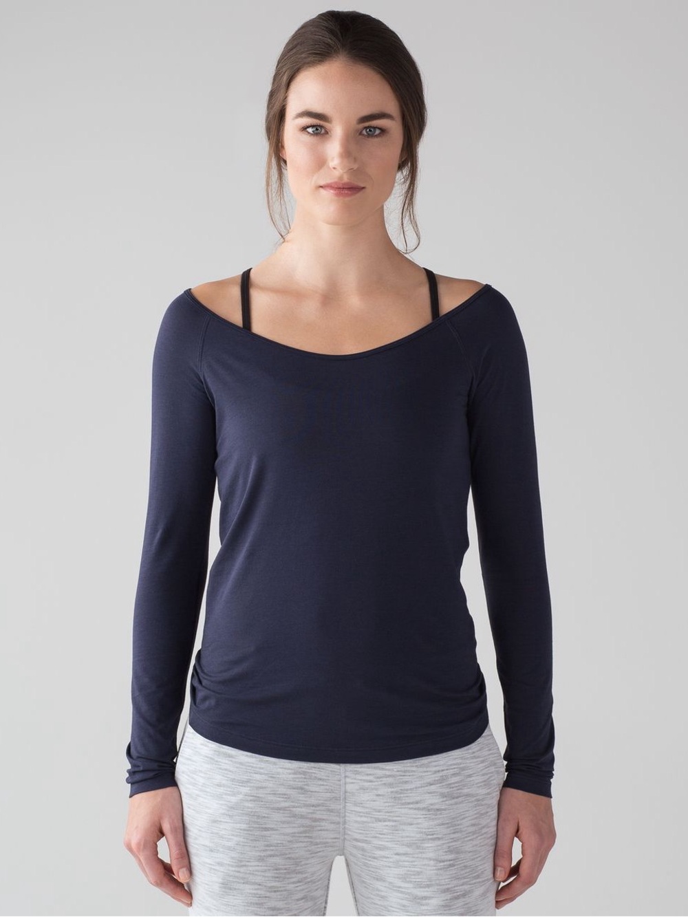 Lululemon Cardero Long Sleeve Tee Shirt Pima Cotton Blue Size Small 512